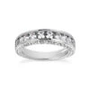 14K White Gold Designer Diamond Engagement Ring Band 1.34ct