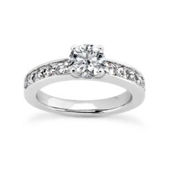 14K White Gold Designer Diamond Engagement Ring Set 1.19ct -Urban Jewels Shop 14k gold designer diamond engagement ring set 119ct p 26399 back white 20220426