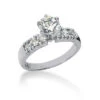 14K White Gold Designer Prong Set Diamond Engagement Ring Set 1.41ct