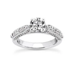 14K White Gold Designer Diamond Engagement Ring Set 1.49ct -Urban Jewels Shop 14k gold designer diamond engagement ring set 149ct p 26409 back white 20220426