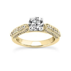 14K White Gold Designer Diamond Engagement Ring Set 1.49ct -Urban Jewels Shop 14k gold designer diamond engagement ring set 149ct p 26409 back yellow 20220426
