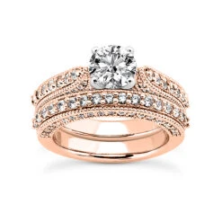 14K White Gold Designer Diamond Engagement Ring Set 1.49ct -Urban Jewels Shop 14k gold designer diamond engagement ring set 149ct p 26409 rose 20220426