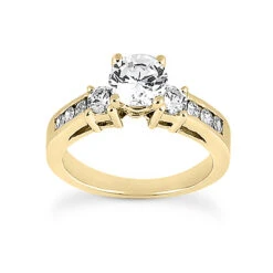 14K White Gold Designer Diamond Engagement Ring Set 1.56ct -Urban Jewels Shop 14k gold designer diamond engagement ring set 156ct p 26922 back yellow 20220426