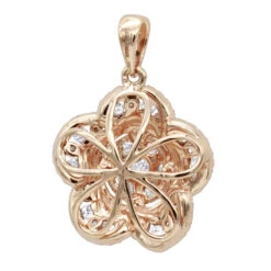 14K Rose Gold Designer Ladies Diamond Flower Pendant 1.25ct By Luxurman -Urban Jewels Shop 14k gold designer ladies diamond flower pendant 125ct by luxurman backro
