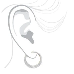 14K Yellow Gold Designer Pave Diamond Hoop Earrings For Women 1 Inch 1.7ct -Urban Jewels Shop 14k gold designer pave diamond hoop earrings for women 1 inch 17ct 803217 bodye