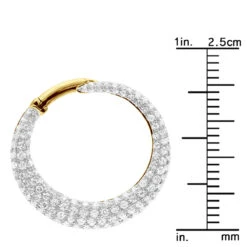 14K Yellow Gold Designer Pave Diamond Hoop Earrings For Women 1 Inch 1.7ct -Urban Jewels Shop 14k gold designer pave diamond hoop earrings for women 1 inch 17ct 803217 rulerye