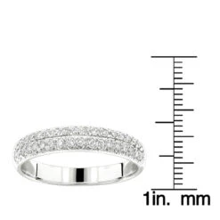 14K Yellow Gold Designer Thin Diamond Wedding Band For Women By Luxurman 0.42ct -Urban Jewels Shop 14k gold designer thin diamond wedding band for women by luxurman 042ct rulerwh