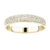 14K Yellow Gold Designer Thin Diamond Wedding Band For Women By Luxurman 0.42ct