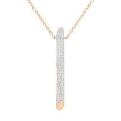 14K Yellow Gold Designer Vertical Diamond Bar Necklace Ladies Pendant With Chain 0.5ct -Urban Jewels Shop 14k gold designer vertical diamond bar necklace ladies pendant with chain 803215 ro