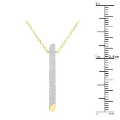 14K Yellow Gold Designer Vertical Diamond Bar Necklace Ladies Pendant With Chain 0.5ct -Urban Jewels Shop 14k gold designer vertical diamond bar necklace ladies pendant with chain 803215 rulerye