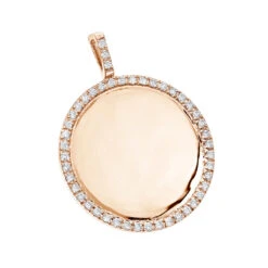 14K Yellow Gold Diamond Circle Medallion Pendant For Women 0.5ct By Luxurman -Urban Jewels Shop 14k gold diamond circle medallion pendant for women 05ct by luxurman ro
