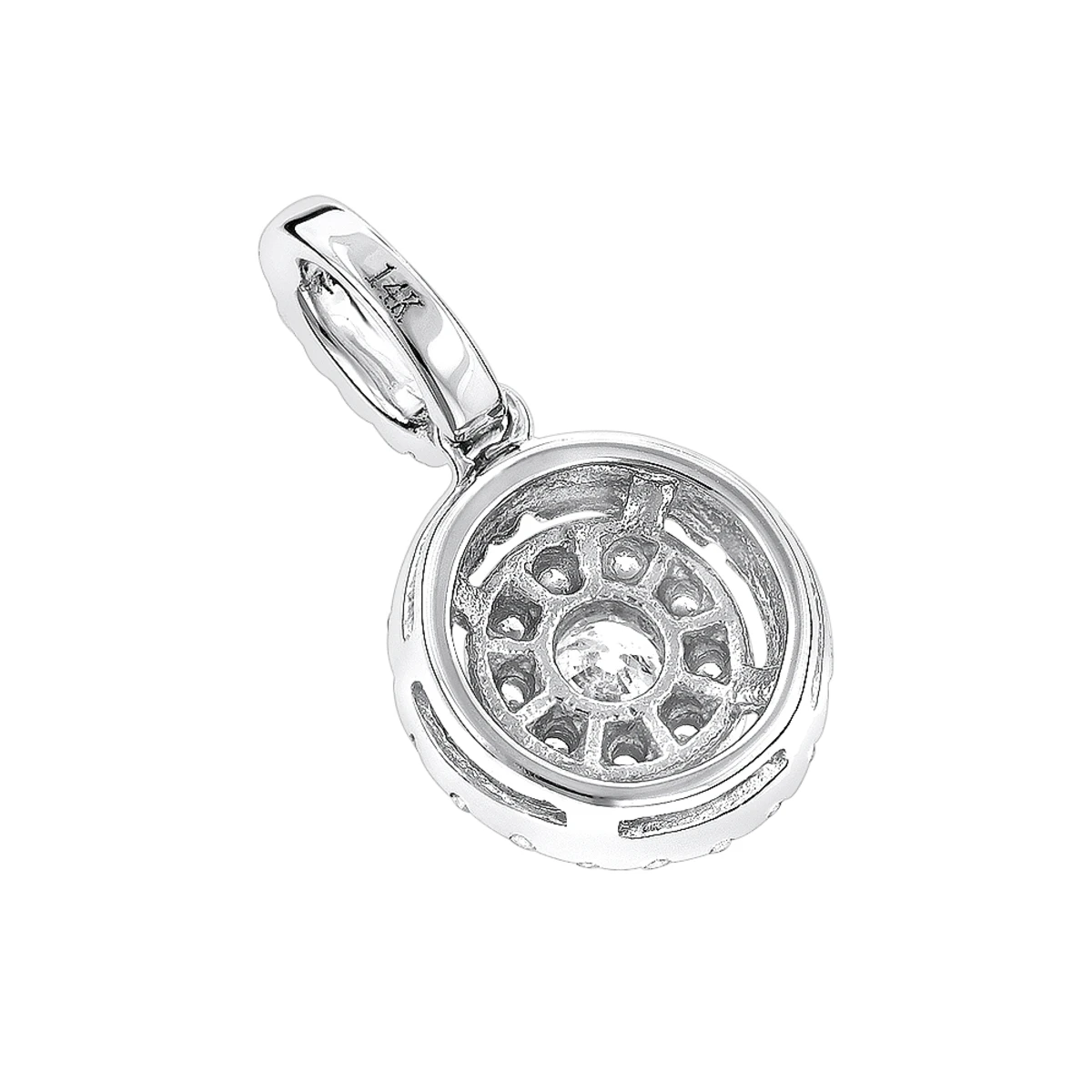14K White Gold Diamond Circle Pendant For Women By Luxurman 0.33ct 4 14K White Gold Diamond Circle Pendant For Women By Luxurman 0.33ct - Image 4