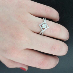 14K White Gold Diamond Cluster Ring 0.66ct 5 14K White Gold Diamond Cluster Ring 0.66ct -Urban Jewels Shop 14k gold diamond cluster ring 066ct p 40467bod