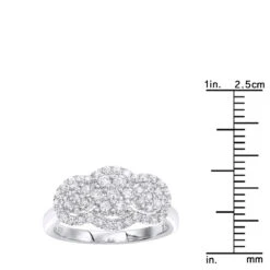 14K White Gold Diamond Cluster Ring 0.96ct -Urban Jewels Shop 14k gold diamond cluster ring 096ct p 40592 rulerwh