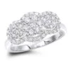 14K White Gold Diamond Cluster Ring 0.96ct