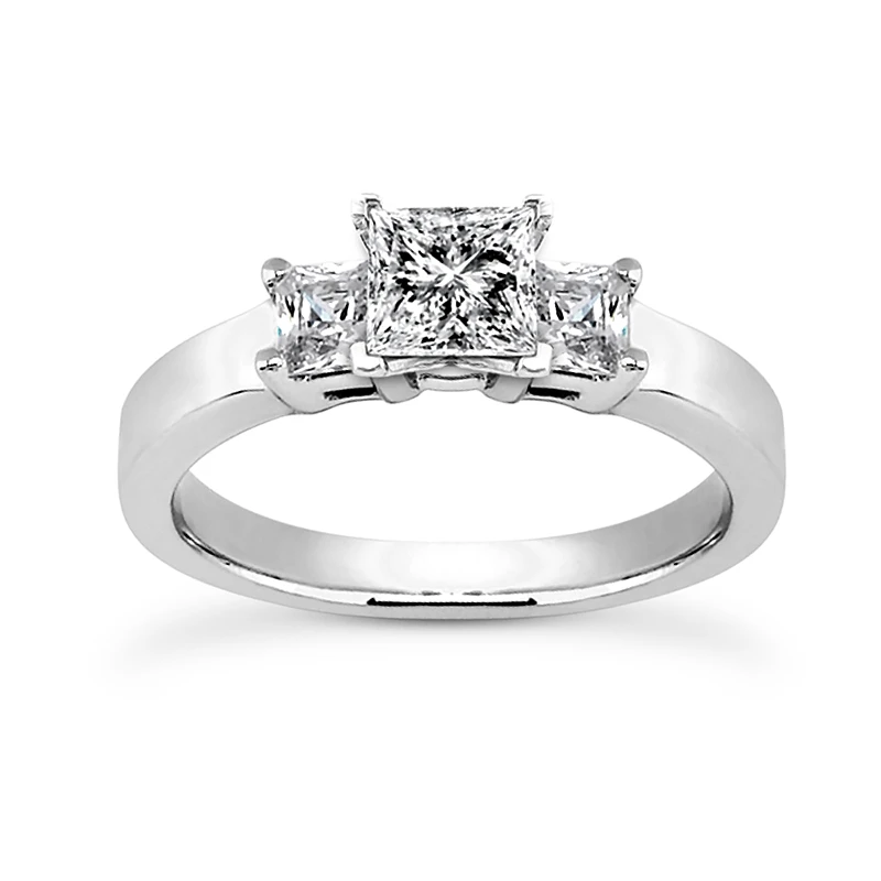 14K White Gold Prong Set Diamond Designer Engagement Ring 0.84ct 1 14K White Gold Prong Set Diamond Designer Engagement Ring 0.84ct