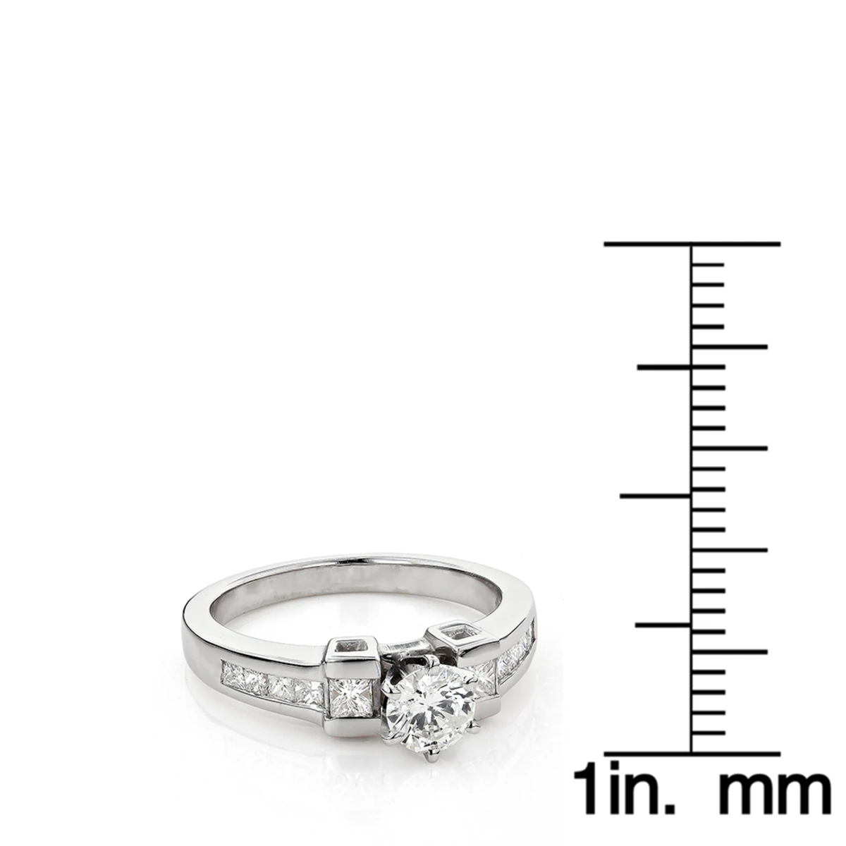 14K White Gold Handmade Diamond Designer Engagement Ring 1.26ct 6 14K White Gold Handmade Diamond Designer Engagement Ring 1.26ct - Image 6