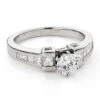 14K White Gold Handmade Diamond Designer Engagement Ring 1.26ct