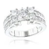 14K White Gold Diamond Designer Engagement Ring 2.90ct