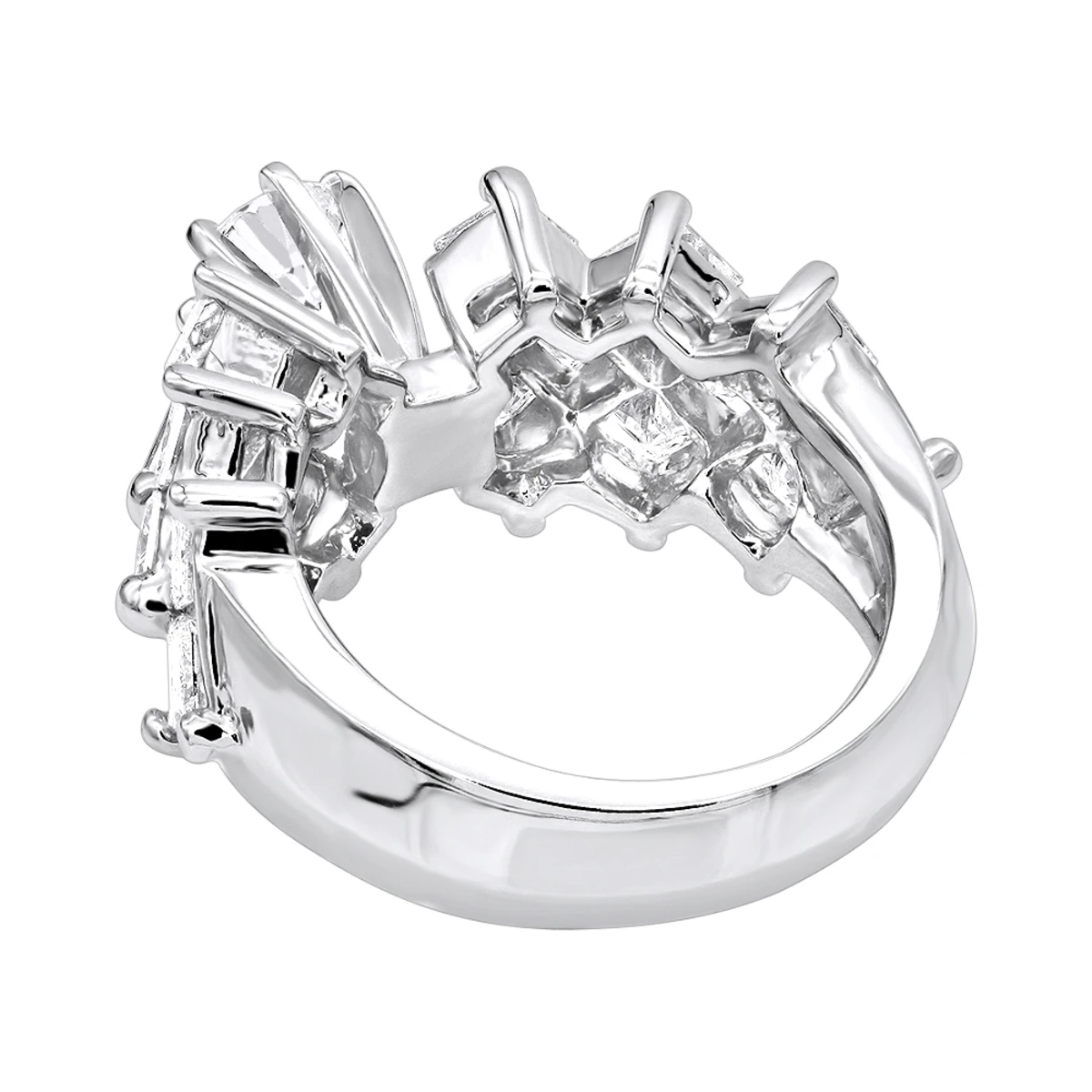 14K White Gold Diamond Designer Engagement Ring 3.56ct 4 14K White Gold Diamond Designer Engagement Ring 3.56ct - Image 4