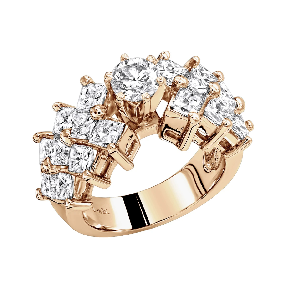 14K White Gold Diamond Designer Engagement Ring 3.56ct 3 14K White Gold Diamond Designer Engagement Ring 3.56ct - Image 3