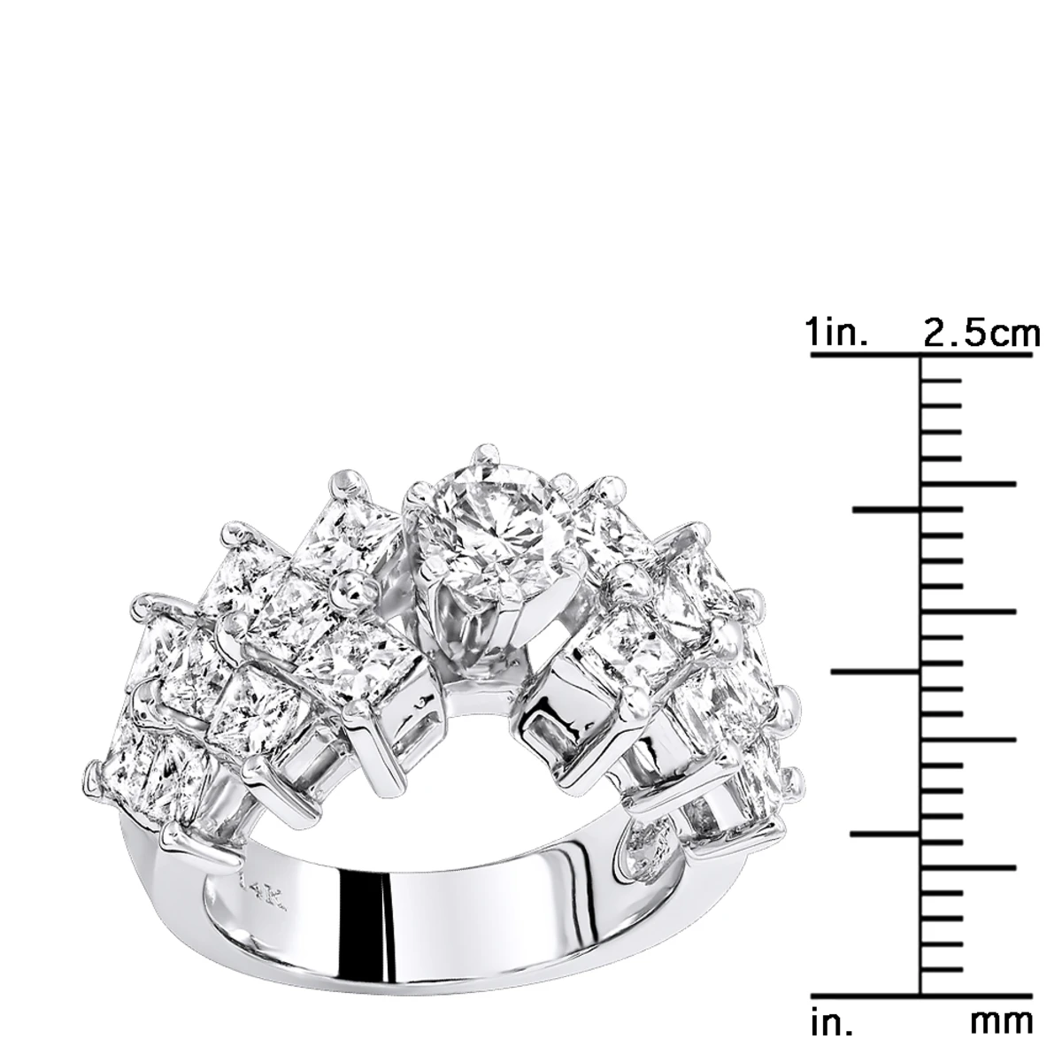 14K White Gold Diamond Designer Engagement Ring 3.56ct 5 14K White Gold Diamond Designer Engagement Ring 3.56ct - Image 5