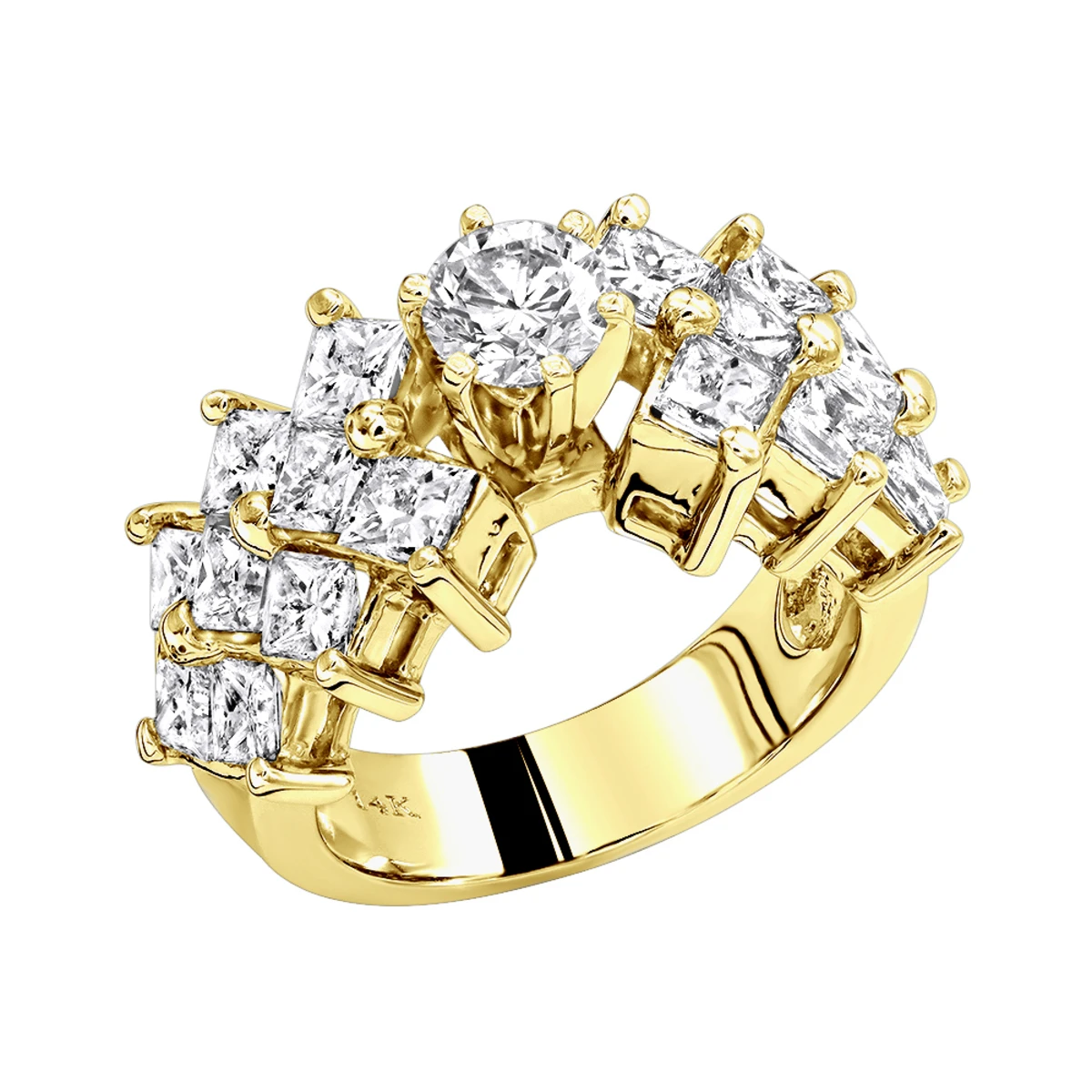 14K White Gold Diamond Designer Engagement Ring 3.56ct 2 14K White Gold Diamond Designer Engagement Ring 3.56ct - Image 2