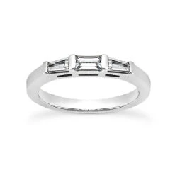 Thin 14K White Gold Diamond Designer Engagement Ring Band 0.43ct