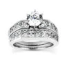 14K White Gold Diamond Designer Engagement Ring Set 2.94ct