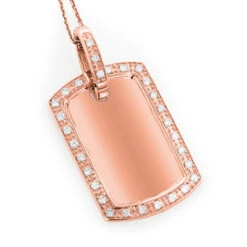 14K White Gold Diamond Dog Tag Military Pendant 0.70ct -Urban Jewels Shop 14k gold diamond dog tag military pendant 070ct p 6989 ro