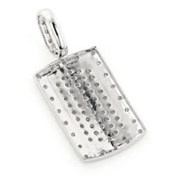 14K White Gold Diamond Dog Tag Pendant Round Diamonds 0.5ct -Urban Jewels Shop 14k gold diamond dog tag pendant round diamonds 075ct p 5776 backwh