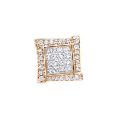 14K White Gold Diamond Earring For Men Single Stud Princess Round Diamonds 0.5ct 10 14K White Gold Diamond Earring For Men Single Stud Princess Round Diamonds 0.5ct -Urban Jewels Shop 14k gold diamond earring for men single stud princess round diamonds 0 5ct ro