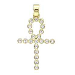 14K Yellow Gold Diamond Egyptian Ankh Cross Pendant 1 Carat By Luxurman -Urban Jewels Shop 14k gold diamond egyptian ankh cross pendant 1 carat by luxurman backye