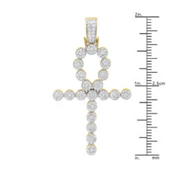14K Yellow Gold Diamond Egyptian Ankh Cross Pendant 1 Carat By Luxurman -Urban Jewels Shop 14k gold diamond egyptian ankh cross pendant 1 carat by luxurman rulerye