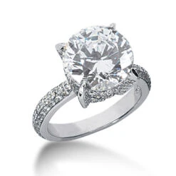 14K White Gold Diamond Engagement Ring Mounting 0.84ct