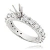 14K White Gold Diamond Engagement Ring Mounting 1.76ct