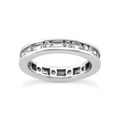 14K White Gold Diamond Eternity Band 1.56ct 12 Diamonds