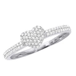 14K White Gold Diamond Heart Ring 0.25ct