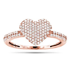 14K White Gold Diamond Heart Ring For Women 0.39ct -Urban Jewels Shop 14k gold diamond heart ring 039ct p 42967 ro