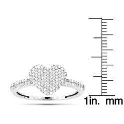 14K White Gold Diamond Heart Ring For Women 0.39ct -Urban Jewels Shop 14k gold diamond heart ring 039ct p 42967 ruler
