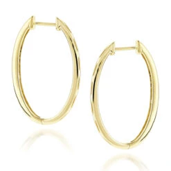 14K White Gold Oval Diamond Hoop Earrings For Women 0.71ct 9 14K White Gold Oval Diamond Hoop Earrings For Women 0.71ct -Urban Jewels Shop 14k gold diamond hoop earrings 071ct p 40622 backye