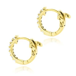 14K Yellow Gold Diamond Huggie Earrings 0.21ct -Urban Jewels Shop 14k gold diamond huggie earrings 021ct p 40637 backye