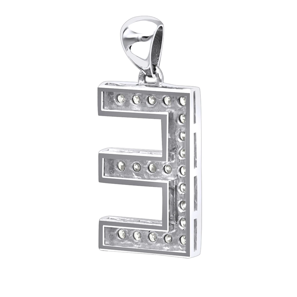 14K White Gold Diamond Initial Letter Pendant 0.33ct 4 14K White Gold Diamond Initial Letter Pendant 0.33ct - Image 4