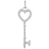 14K White Gold Diamond Key Pendant 0.29ct