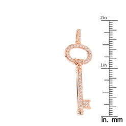 14K Rose Gold Diamond Key Pendant 0.42ct -Urban Jewels Shop 14k gold diamond key pendant 042ct p 35150 rulerro