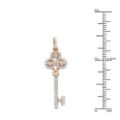 14K Yellow Gold Diamond Key Pendant 0.83ct -Urban Jewels Shop 14k gold diamond key pendant 083ct p 35169 rulerro