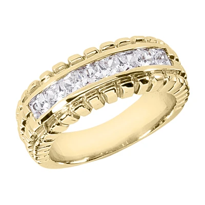 14K White Gold Diamond Men's Wedding Band 1.36ct 2 14K White Gold Diamond Men's Wedding Band 1.36ct - Image 2