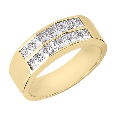 14K White Gold Diamond Men's Wedding Band 2.04ct 2 14K White Gold Diamond Men's Wedding Band 2.04ct - Image 2