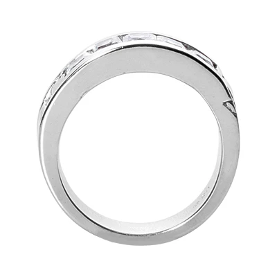 14K White Gold Diamond Men's Wedding Band 2ct 6.7mm 3 14K White Gold Diamond Men's Wedding Band 2ct 6.7mm - Image 3