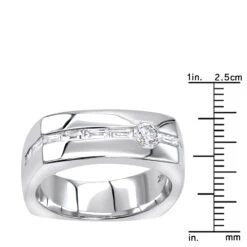 14K White Gold Diamond Men's Wedding Ring 0.74ct -Urban Jewels Shop 14k gold diamond mens wedding ring 074ct p 25596 rulerwh